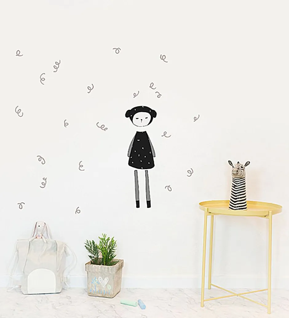 Wallsticker*Fabelab Wallstickers - Dreamy Friend Sheep - Sort m. Får
