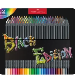 Tuscher Og Farver|Skriveredskaber*Faber-Castell Farveblyanter - Trekantet - Black Edition - 100 St