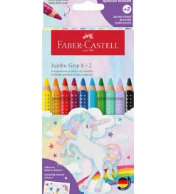 Tuscher Og Farver|Skriveredskaber*Faber-Castell Farveblyanter - Jumbo Grip - Akvarel - 8+2 Sparkle