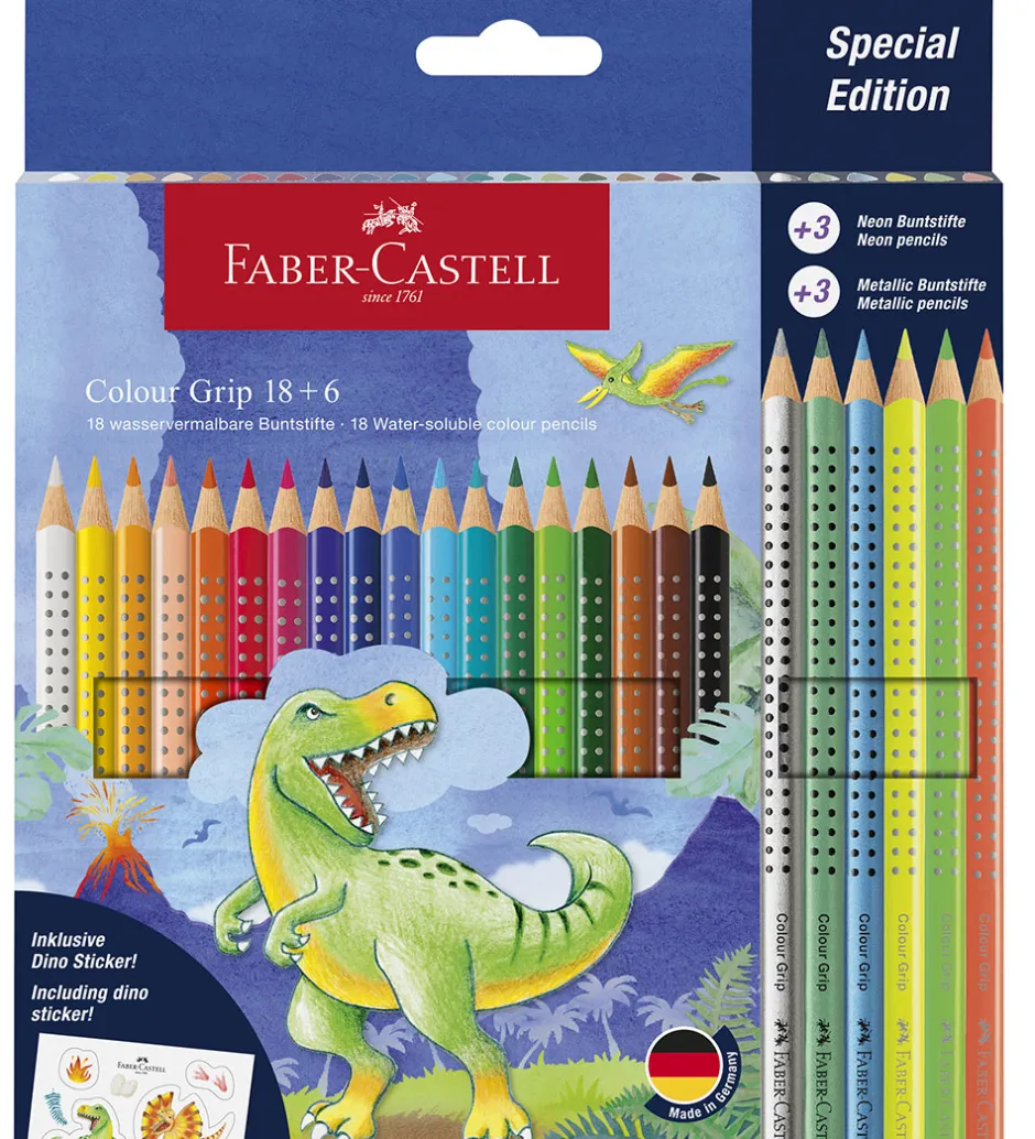 Skriveredskaber*Faber-Castell Farveblyanter - 24 stk. - Grip Dino