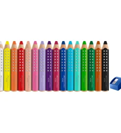 Tuscher Og Farver|Skriveredskaber*Faber-Castell Farveblyanter - XXL Jumbo Grip + Spidser - 16 stk.