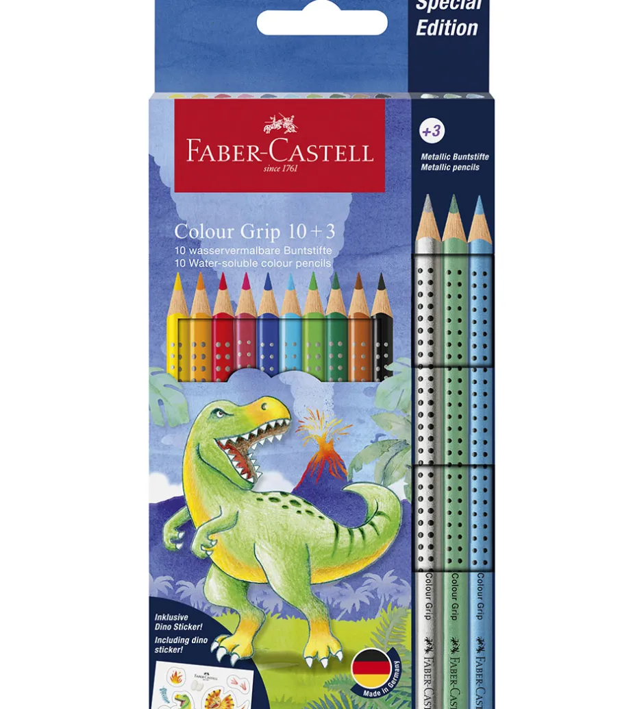 Skriveredskaber*Faber-Castell Farveblyanter - 13 stk. - Grip Dino