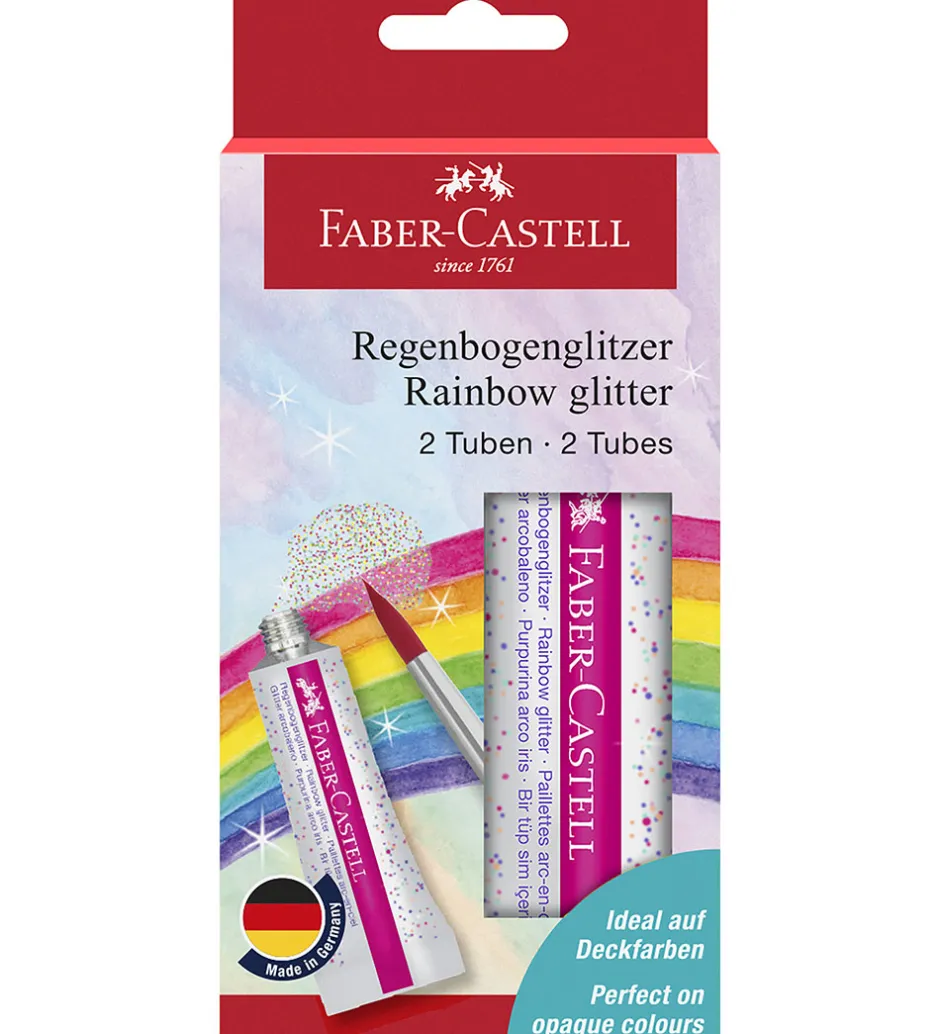 Maling|Skriveredskaber*Faber-Castell Glitter Tuber - 2 stk. - Rainbow