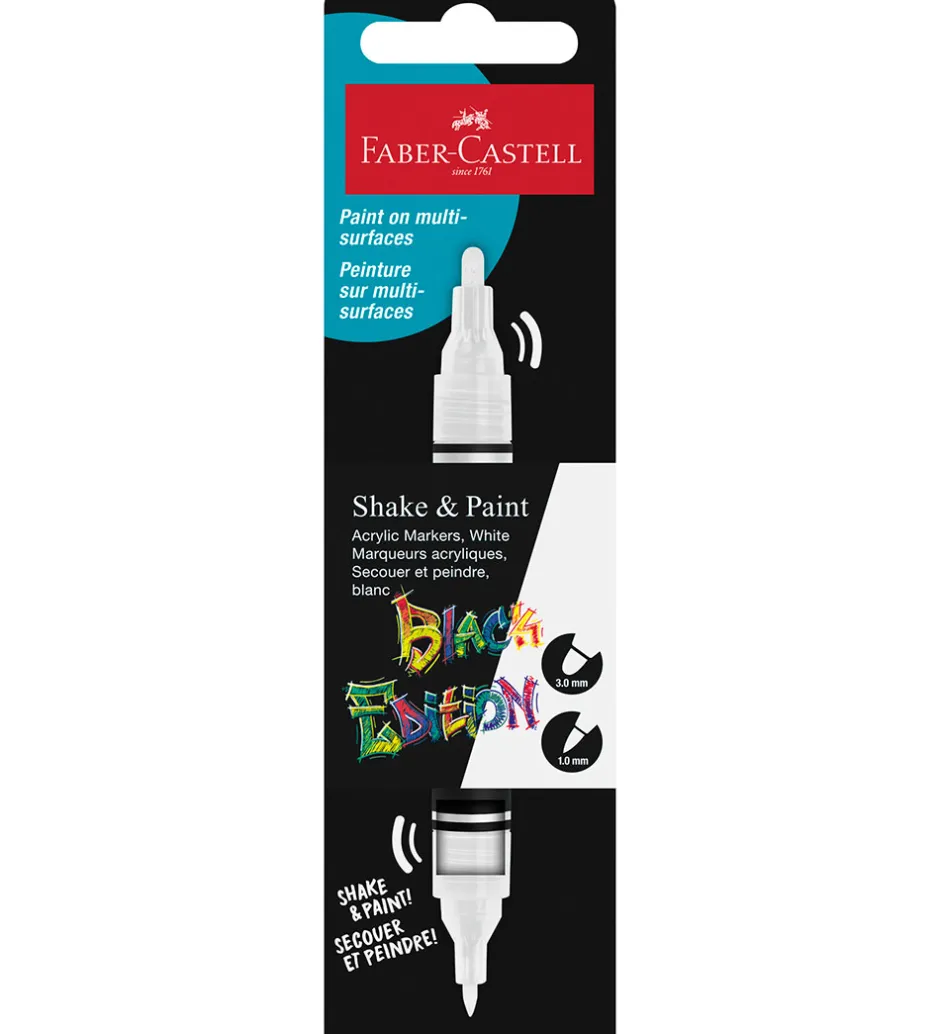 Tuscher Og Farver*Faber-Castell Tusch - Shake & Paint Akryl - Hvid