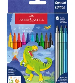 Tuscher Og Farver*Faber-Castell Tuscher - 10+3 stk. - Dinosaur - Metallic
