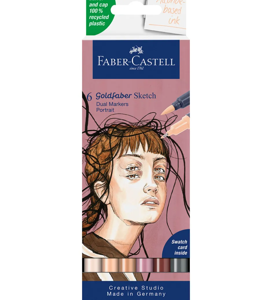 Tuscher Og Farver*Faber-Castell Tuscher - 6 Stk. - Goldfaber Sketch - Portrait