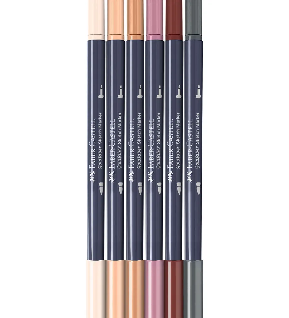 Tuscher Og Farver*Faber-Castell Tuscher - 6 Stk. - Goldfaber Sketch - Portrait