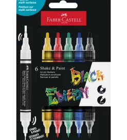 Tuscher Og Farver*Faber-Castell Tuscher - Shake & Paint Akryl - 6 Stk. - Multi