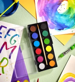Faber-Castell Vandfarve - Akvarel - 12 Farver + 1 Pensel