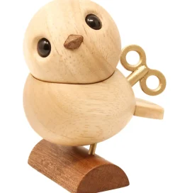 Pyntefigurer*FableWood H.C. Andersen - Nattergalen - 8 cm - Natur/Guld