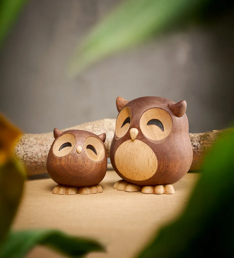Dekoration*FableWood Lille Ugle - Sofia - 6 cm - Natur