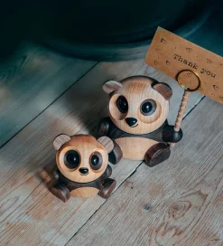 Pyntefigurer*FableWood Panda - Pom Pom - 6 cm - Natur