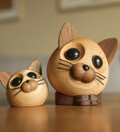 Pyntefigurer*FableWood Pick-Me-Up Kat - Felix - 9 cm - Natur