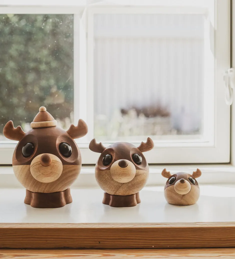 Pyntefigurer*FableWood Pick-Me-Up Rensdyr - Kaj - 4 cm - Natur