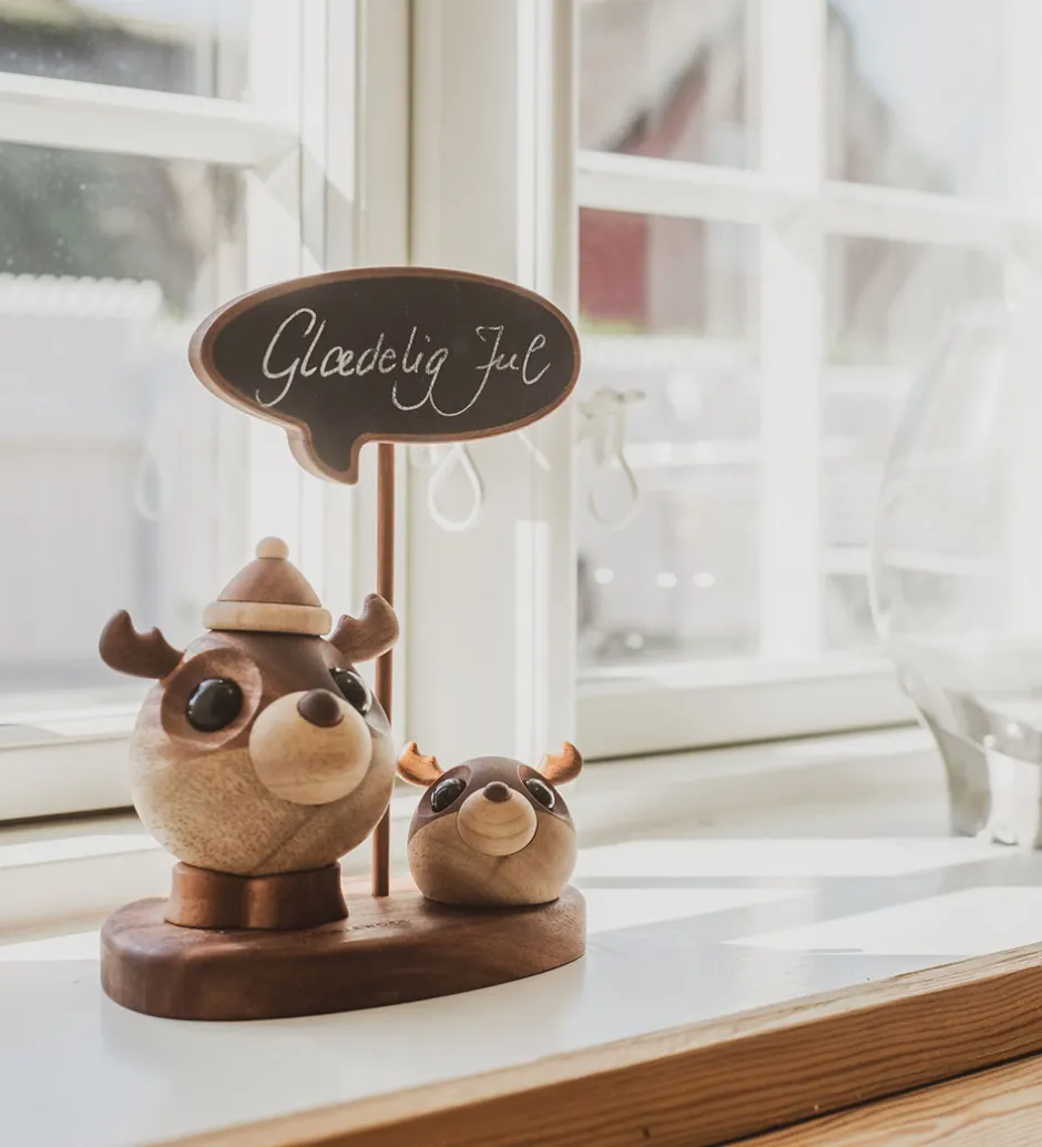 Pyntefigurer*FableWood Pick-Me-Up Rensdyr - Kaj - 4 cm - Natur