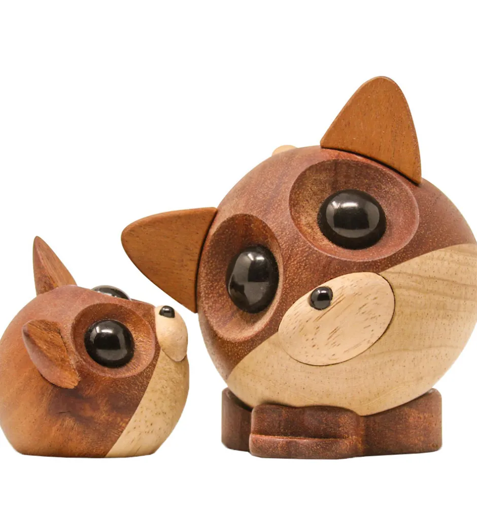 Pyntefigurer*FableWood Pick-Me-Up Ræv - Mikkel - 9 cm - Natur
