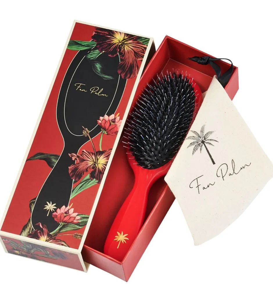 Fan Palm Hårbørste - Medium - Red Poppy