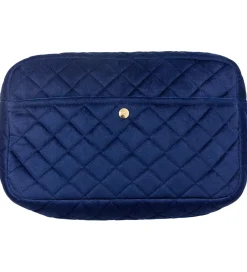 Toilettasker|Toilettasker*Fan Palm Toilettaske - Large - Quiltet Velour - Midnight Blue