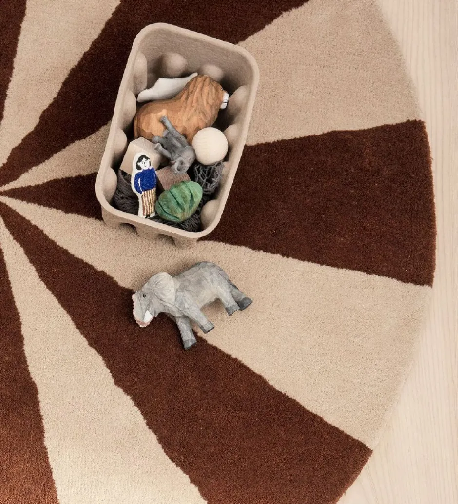 Gulvtæpper*Ferm Living Gulvtæppe - 70 cm - Uld - Dark Brick/Off White