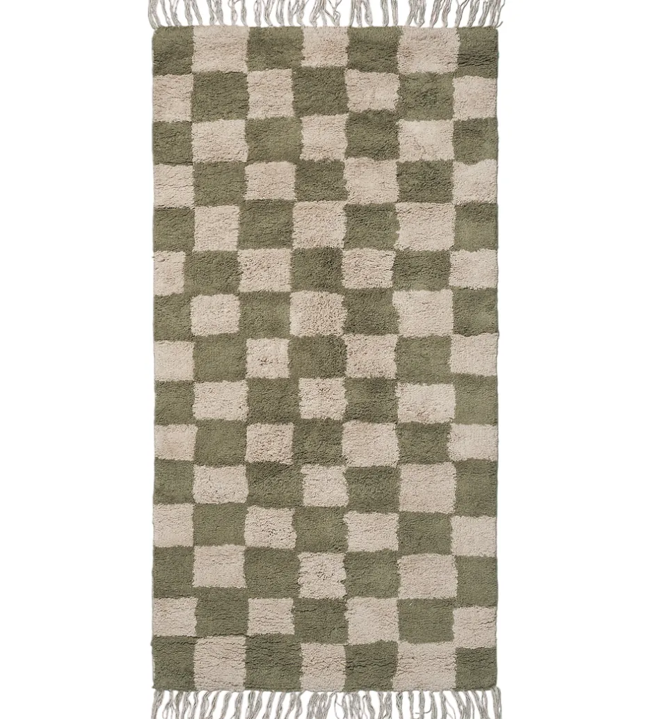 Tæpper|Gulvtæpper*Ferm Living Gulvtæppe - Mara - 80x150 cm - Elm Green/Warm Sand