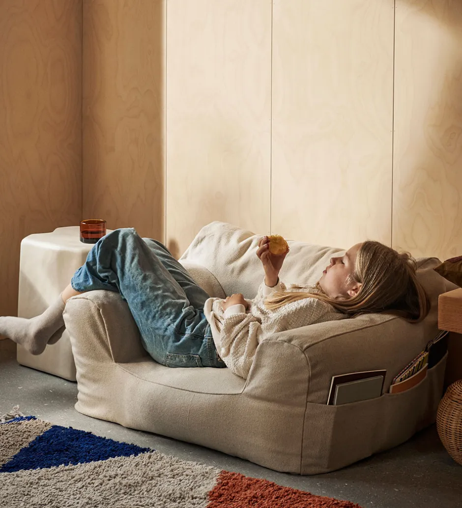 Stole*Ferm Living Lænestol - Billow Bean Bag - 50x80x48 cm - Off-white