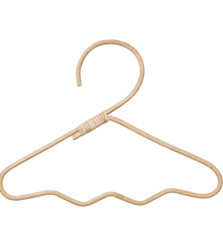 Børn Ferm Living Tøjbøjler - Rattan - 30x20 cm - 3-pak - Wavi - Natur