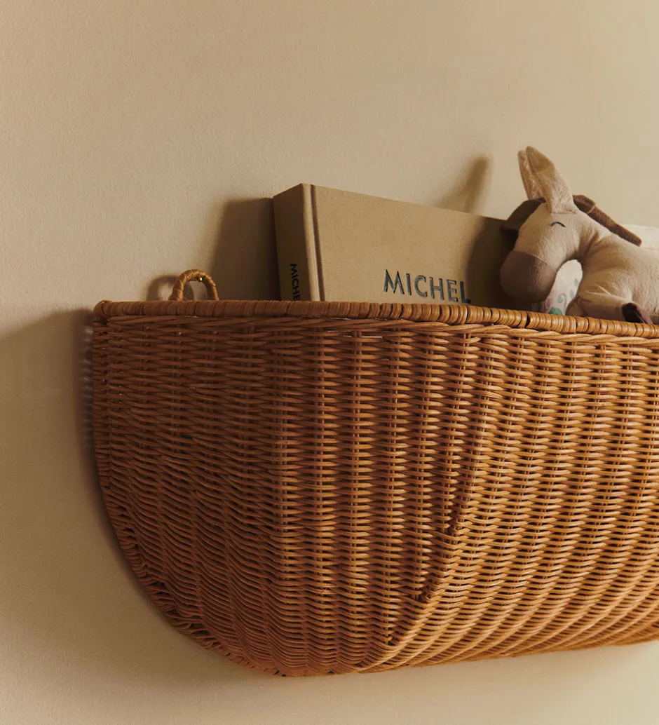 Opbevaring*Ferm Living Væglomme - Flettet Rattan - 75x25 cm - Natural