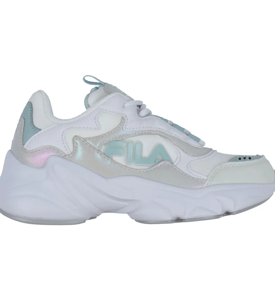 Børnesko Og Babysko*Fila Sko - Collene Logo - Hvid/Silver/Blue Haze