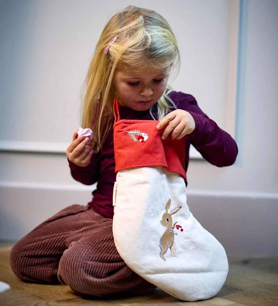 Børn Filibabba Julesok - Wonderful Winter - Hare m. Broderi