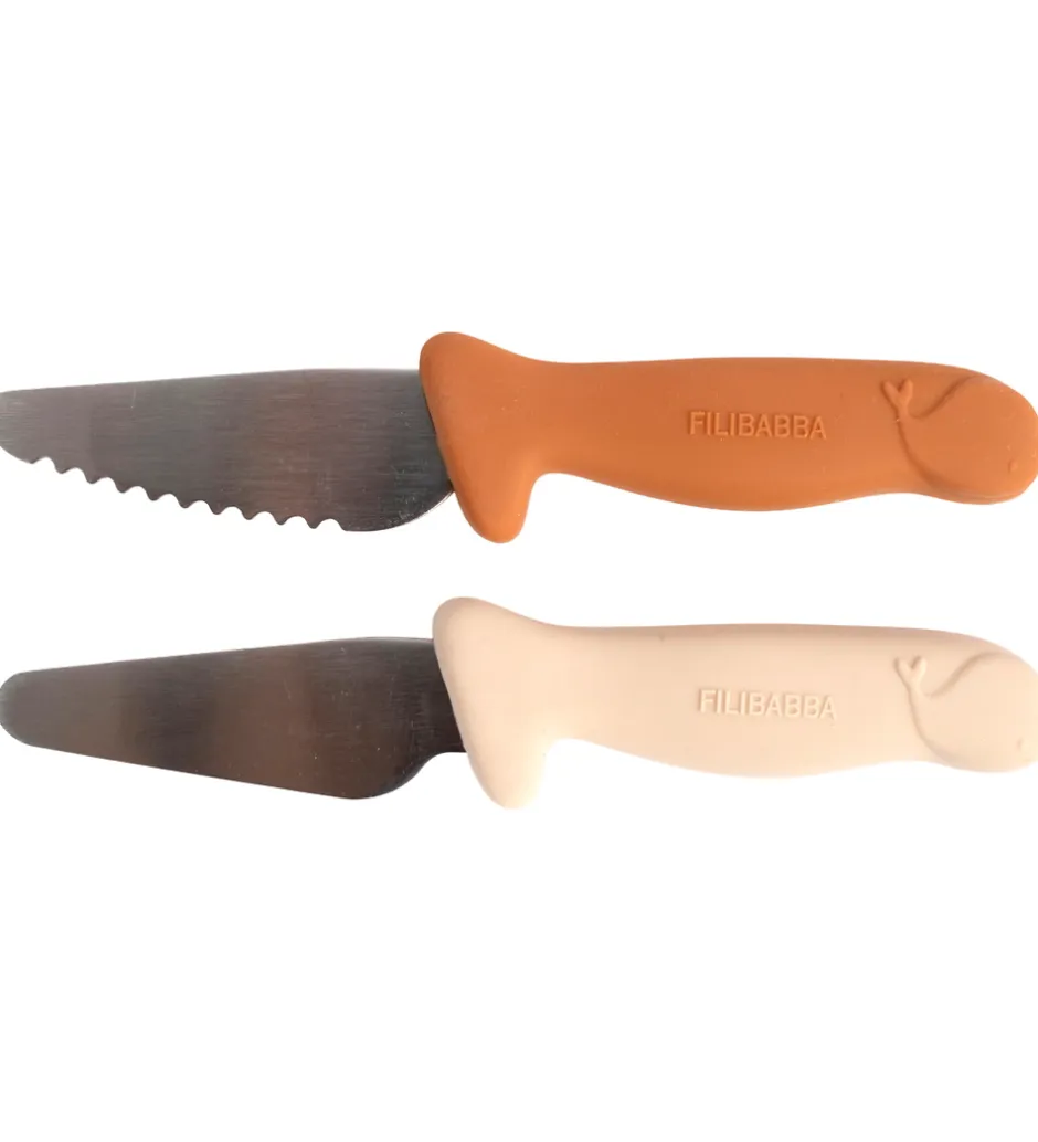 Børn Filibabba Knivsæt Til Børn - 2-pak - Pumpkin + Offwhite