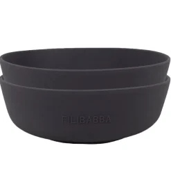 Skåle*Filibabba Skål - 2-pak - Silikone - Stone Grey