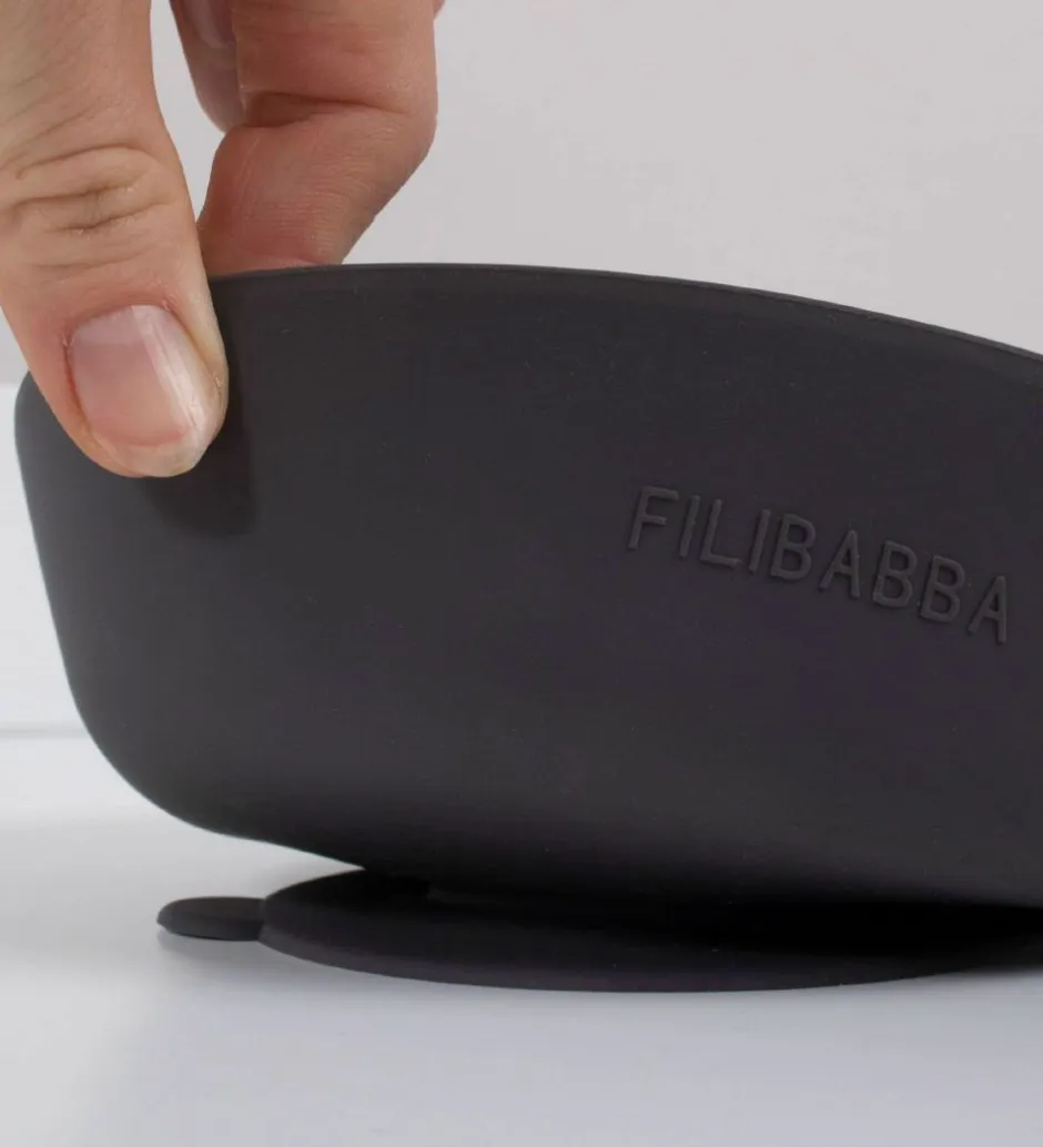 Skåle*Filibabba Skål - 2-pak - Silikone - Stone Grey