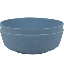 Skåle*Filibabba Skål - 2-pak - Silikone - Powder Blue