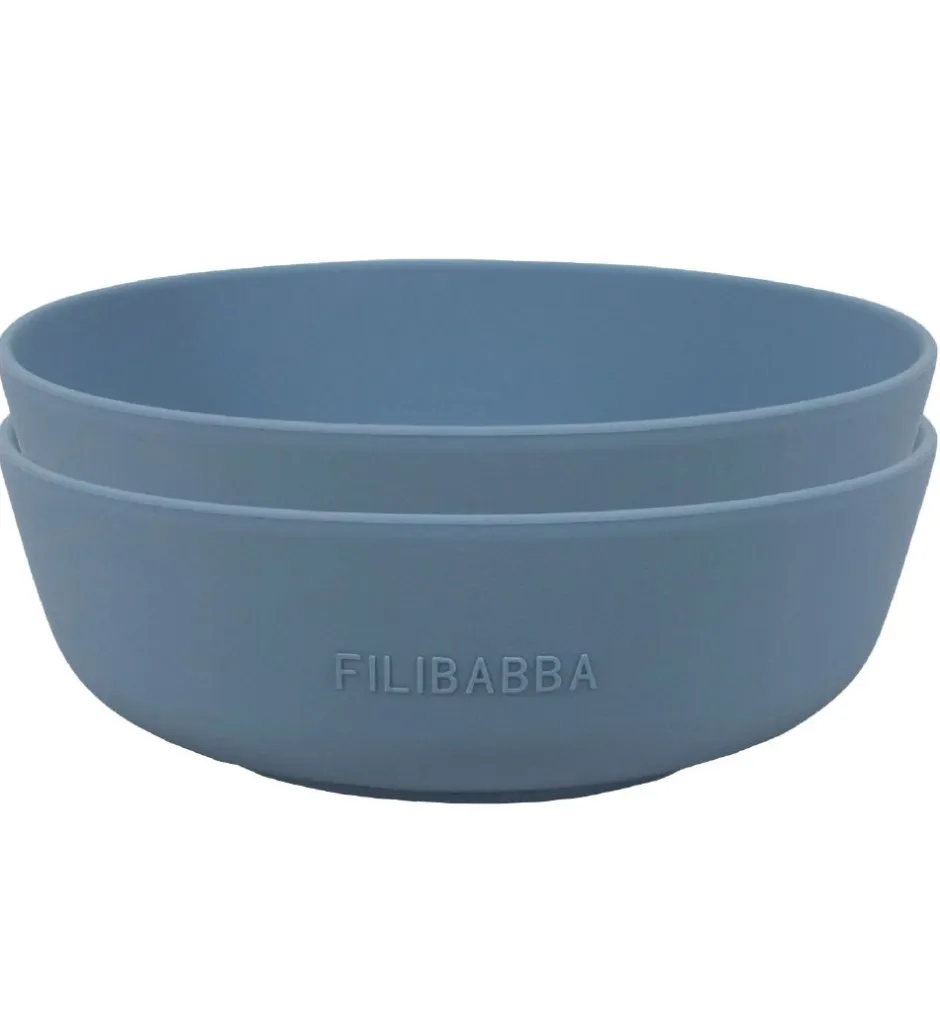 Skåle*Filibabba Skål - 2-pak - Silikone - Powder Blue