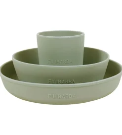 Filibabba Spisesæt - Silikone - 3 dele - Green