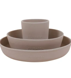 Spisesæt*Filibabba Spisesæt - Silikone - 3 dele - Warm Grey