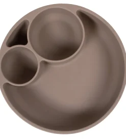 Filibabba Tallerken - Silikone - Ruminddelt - Warm Grey