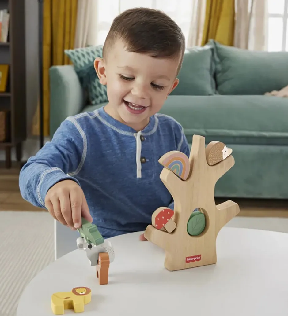 Trælegetøj|Tumlemøbler*Fisher-Price Balancetræ - 10 Dele - Træ