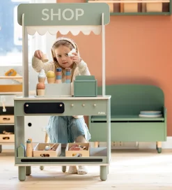 Trælegetøj|Legekøkken Og Legemøbel*Flexa Butik og Café - Træ - Play - Natural Green