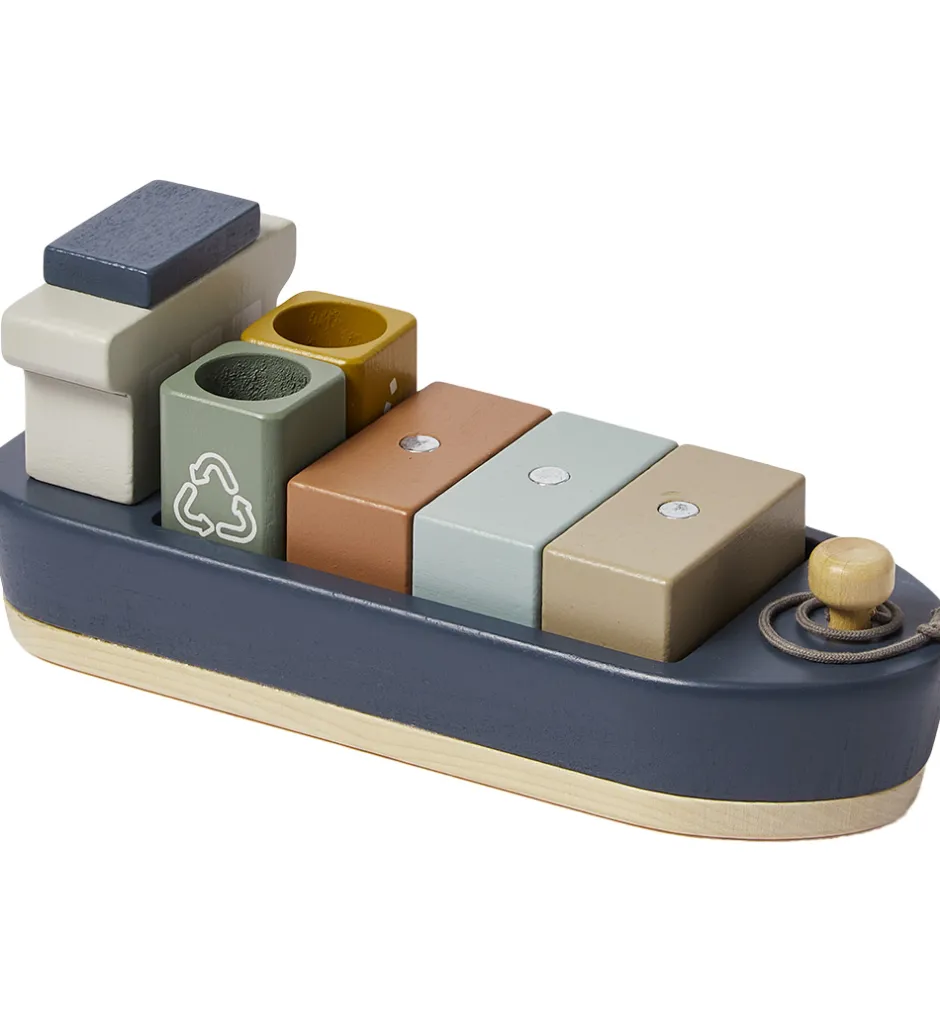 Trælegetøj*Flexa Containerskib - Træ - Play - 6 Dele - Multi
