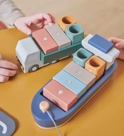 Trælegetøj*Flexa Containerskib - Træ - Play - 6 Dele - Multi