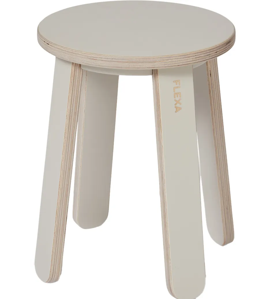 Flexa Taburet Til Tegnebord - Play - 31x32 cm - Warm Grey/Birch