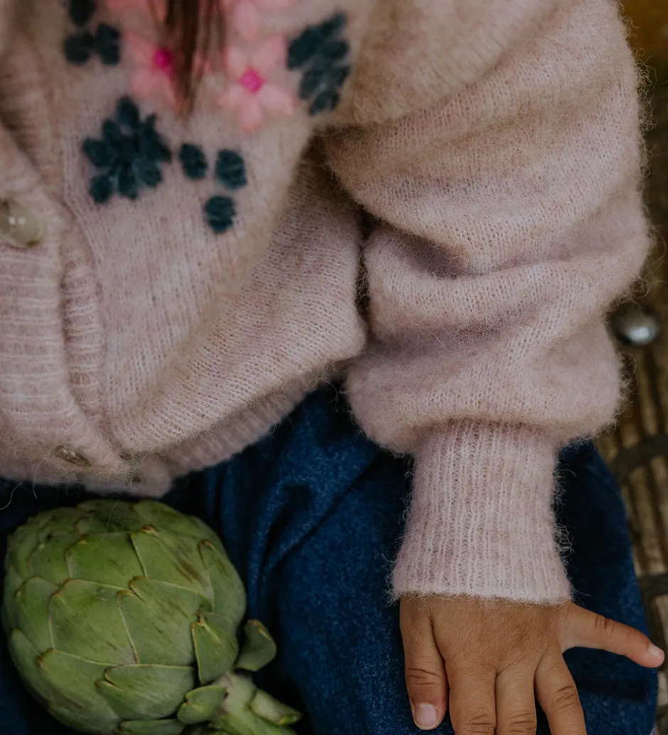 Børn Fliink Cardigan - Strik - Uld/Nylon - Star - Peach Whip