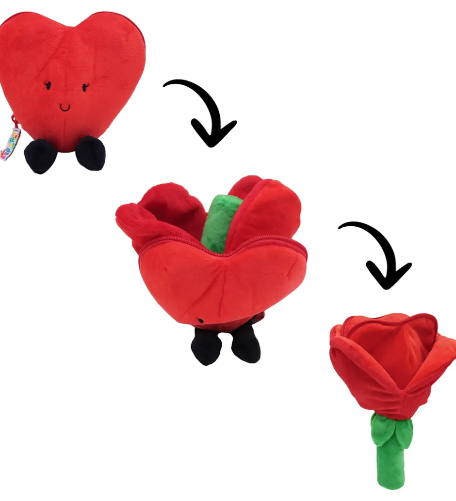 Bamser*Flipetz Bamse - I love You Heart - Flower Red