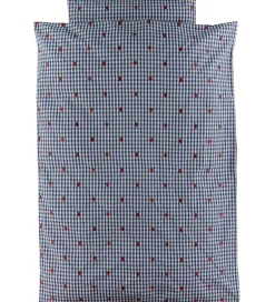 Flöss Sengetøj - Baby - Nolly - Berry blue check