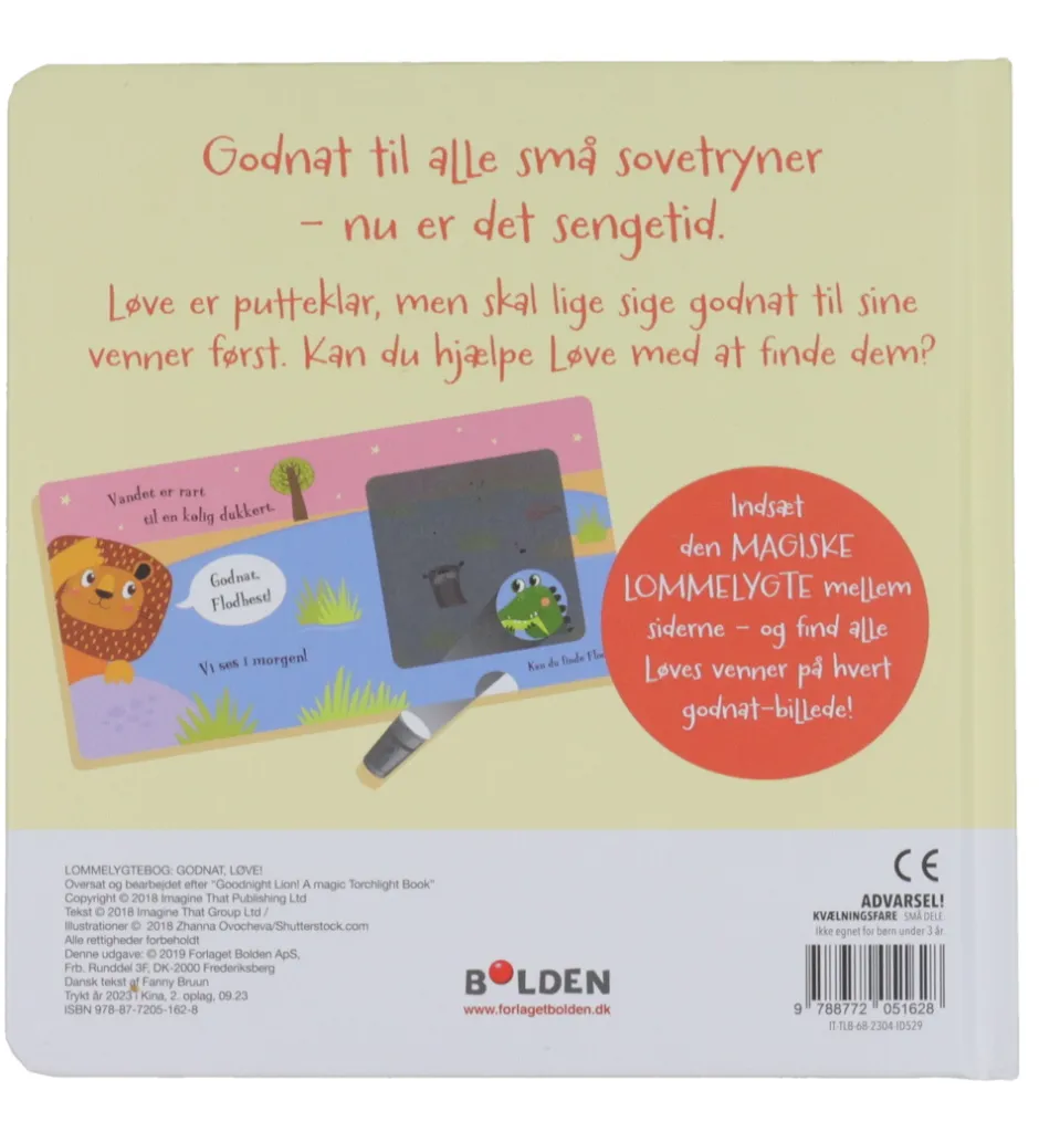 Lommelygter*Forlaget Bolden Bog - Godnat, Løve - En Magisk Lommelygte-Bog -