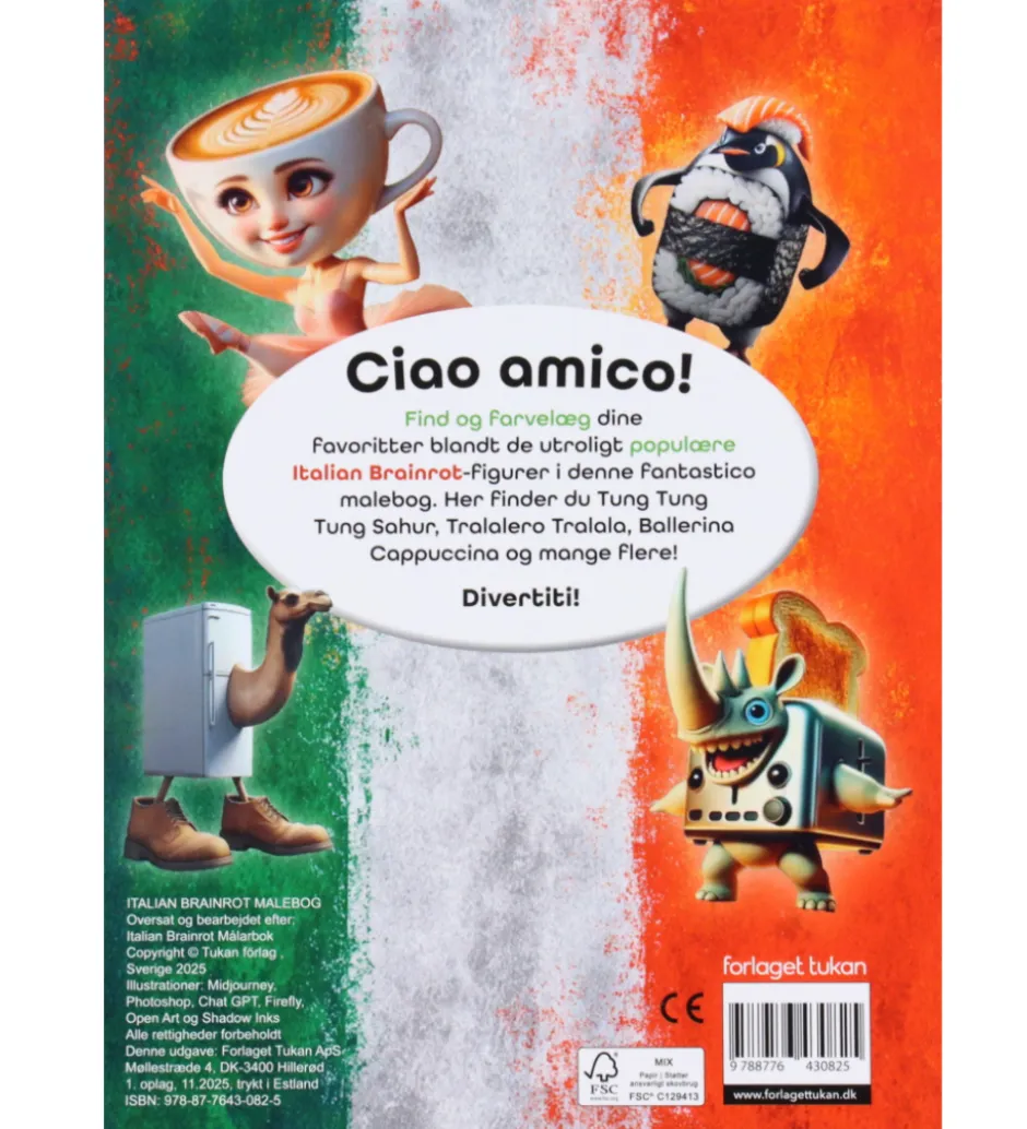 Malebog|Kreativ Leg*Forlaget Tukan Malebog - Italian Brainrot