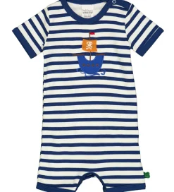 Børn Freds World Sommerdragt - Stripe applique - Almond/ Navy