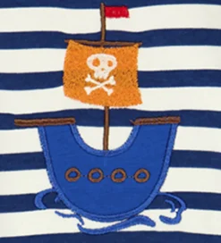 Børn Freds World Sommerdragt - Stripe applique - Almond/ Navy