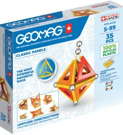 Magnetlegetøj*Geomag Magnetsæt - Classic Panels Recycled - 35 Dele